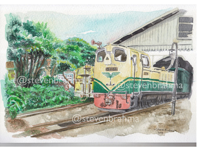 Old Train illustration traditional traditional art train transportation watercolor watercolor art watercolor illustration watercolor painting watercolour