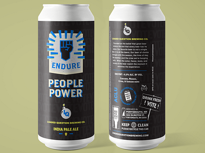 Loaded Question Brewing Co. - People Power Beer aclu beer beer art beer branding beer can beer can design beer label branding ipa local beer people power people power beer