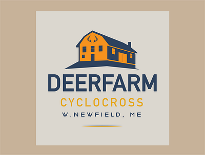 DEERFARM barn image barn barn logo bicycle branding cycling design farm farm logo flat icon thicklines vector