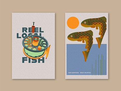 Fish poster - Reel local fish + Two fish