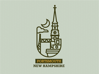 Portsmouth New Hampshire Circle City - badge badge design design flat icon illustration new hampshire seacoast town vector