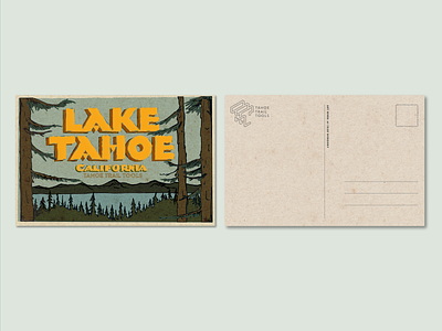 Postcard Illustration for Tahoe Trail Tools. branding design graphic design illustration logo postcard vintage