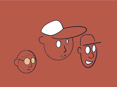 Three fellas amigos character illustration portraits procreate procreate app sketch