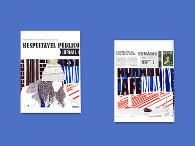 Capa e contracapa jornal "Respeitável Público" design editorial illustration