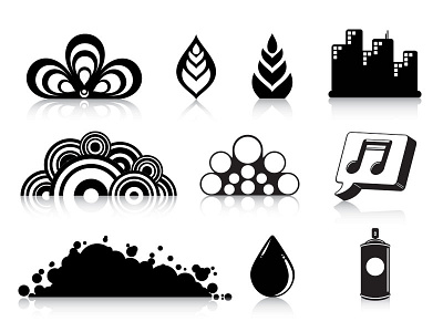 One Color Urban Icons buttons graffiti icons urban vector