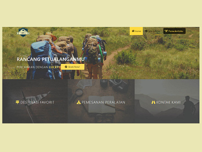 Lucky! Outdoor Gear Rent. adventure bulma design indonesia purwokerto rental app travel ui uidesign web