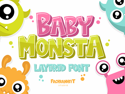 Babby Monsta branding design font font awesome font design font family illustration layered font logo typography