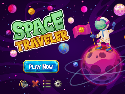 Space Traveler app branding charracter design font font design games games design games logo illustration logo ui