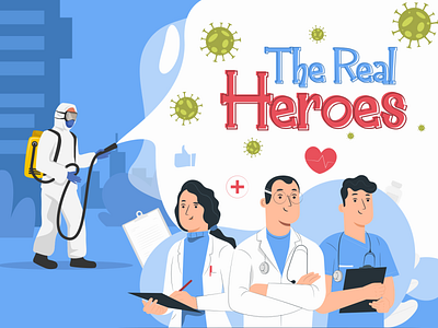 The Real Heroes Today branding corona coronavirus covid 19 design font font awesome font design illustration logo typography vector website