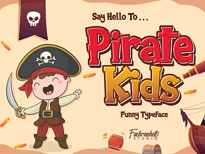 Pirate Kids branding cartoon charracter cute design fancy font font font awesome font design funny logo typography vector