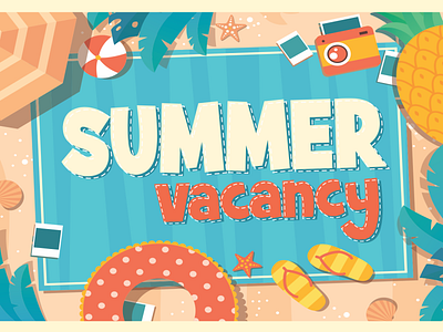 Summer Vacancy branding design flat font font awesome font design holiday design logo quote vacancy vector