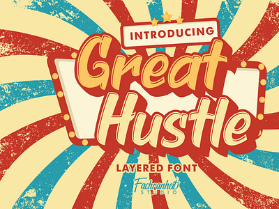 Great Hustle branding design font font awesome font design layered font logo retro retro font vintage vintage font