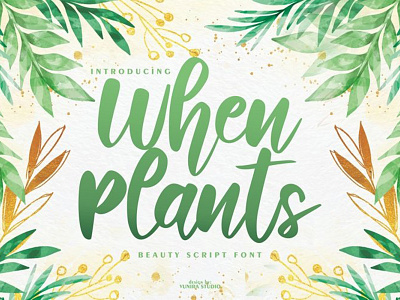 When Plants Font branding design flat font font awesome font design illustration logo logotype typography