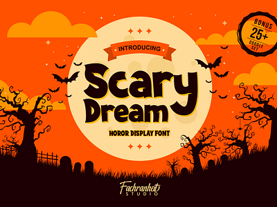 Scary Dream Font branding charracter design display font fancy font font awesome font design funny games halloween halloween design halloween party horror logo logotype typography vector