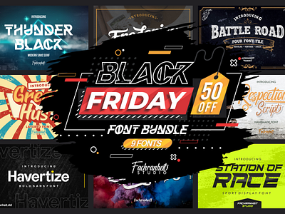 Black Friday Font Bundle | Only 2 Day!! blackletter branding design display display typeface ethnic font font awesome font design font family fontbundle fontbundles layered logo logotype modern romantic sporty typography vector