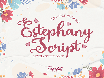 Estephany Script Font branding caligraphy cute design font font awesome font design illustration logo love script sweet typography vector