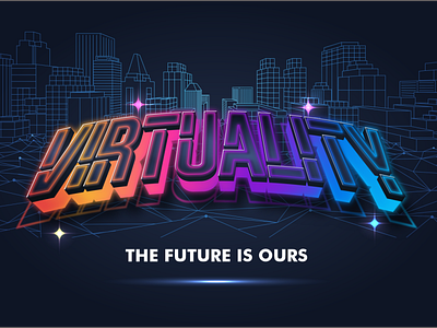 Virtuality Text Effect branding cool design font font awesome font design futuristic logo logotype modern typography virtuality