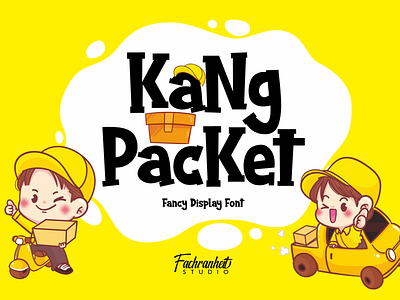 KaNg PacKet Font branding cartoon cool cute delivery design display fancy font font awesome font design funny illustration logo logotype packet typography vector