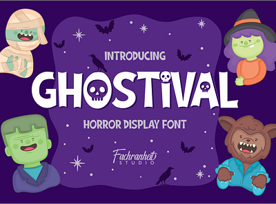 Ghostival Font branding cartoon cool cute design display fancy font font awesome font design funny halloween horror illustration logo logotype typography vector