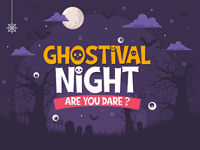 Ghostival Night (Ghostival Font) branding cartoon cool cute design display fancy font font awesome font design funny halloween horror illustration logo logotype typography vector