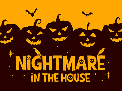 Nightmare in the House (Ghostival Font branding cartoon cool cute design display fancy font font awesome font design funny halloween horror illustration logo logotype typography vector