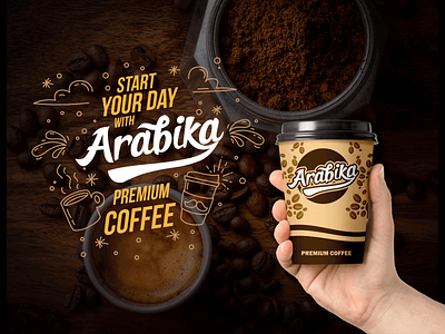 Arabika Coffee Premium branding design font design fonts logo mockup