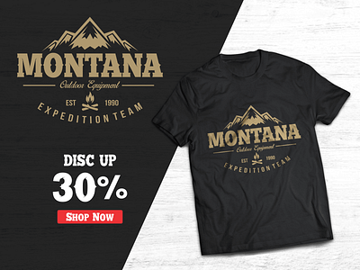 Montana branding design font awesome font design logo t shirt design t shirt mockup