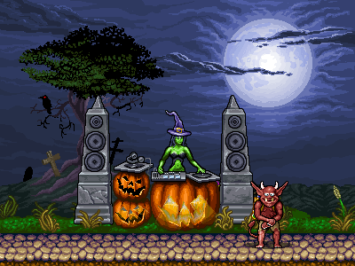Oppa graveyard style! game art game graphics gangnam style halloween horse dance pixel pixel art ransom.00 rpg
