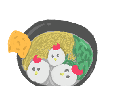 Chicken Bakso children cute cute art illustration
