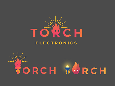 Torch electronic shop Character Logo design