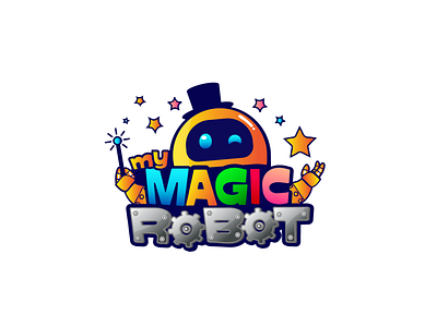 Magic Robot Character Logo Design branding character logo design logo logo design magic robot magician vector