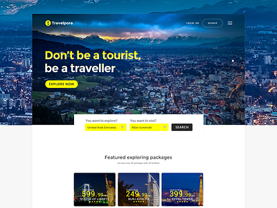 Travelpore - Travel Landing Page landing page ui ux website