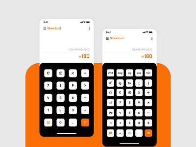 DailyUI 004 - Design a calculator. Standard, scientific