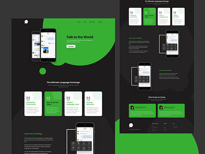 Live Chat website branding chat chatbot dark dark theme dark ui design flat green logo minimal talk ui ui design uidesign uiux ux web website website design