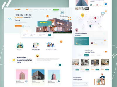 R.estate website appartment architecture booking broker corporate home homepage house landing page property website real estate real estate agency real estate design real estate ui real estate website ux web website website ui