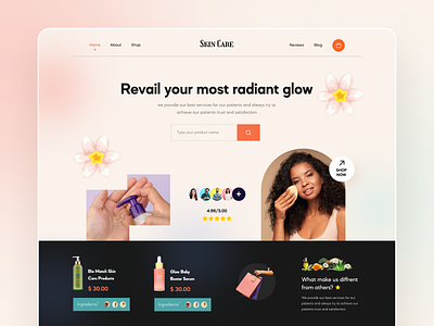 Skincare Website beauty uiux beauty website ecommerce healthui landing page skincare website skincareui spa website trendyui ui ui ux webdesign website design