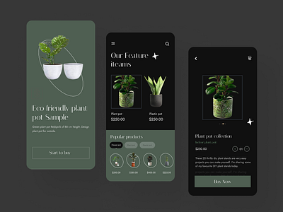 Eco Plant Application app ux application design business commerce app eco app ui ecommerce app modern ui plant app store app ui uiux ux
