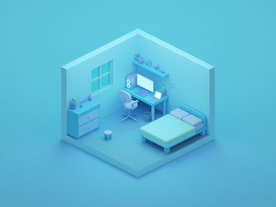 Simplified isometric room