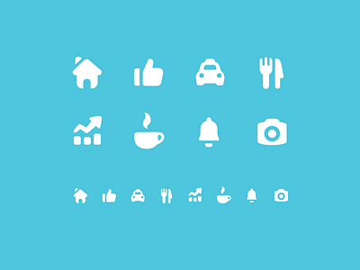 icon set alert camera car coffee data food icon icons like taxi