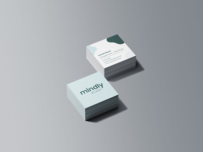 Mindly Studio Business Card Design branding business card business card design eco business ethicalbrands illustration square business card sustainable business typography ux design visual design