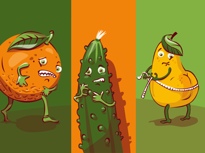 problems character fruit fun illustrarion vector vegetables