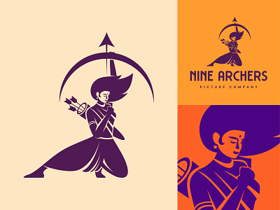Nine Archers Logo Design archer arjun branding graphic design illustration logo logo design minimal simplified vector