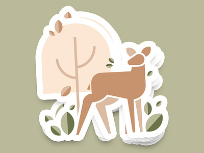 Summer Stickers... deer design illustration minimal simplified sticker design stickers summer vector