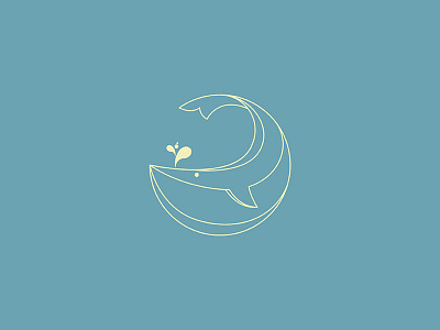 Blue Whale blue illustration linear minimal whale