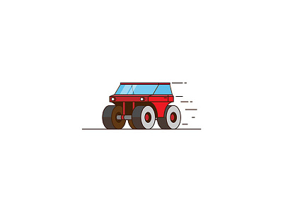 Mini Monster Truck design illustration mini minimal monster simplified truck