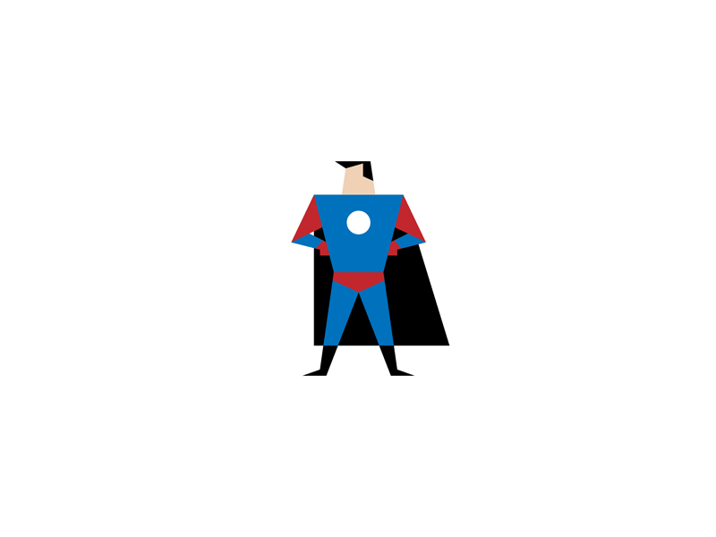 Superhero design illustration minimal simplified superhero