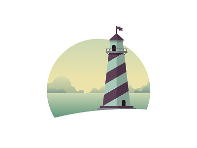 Dawn dawn drawing illustration lighthouse minimal simplified