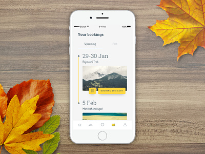 Upcoming Bookings bookings design details ios material trip ui