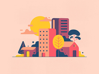City design illustration minimal simplified
