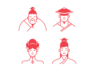 Chinese Characters character character art character design chinese design illustration line art linear minimal simplified